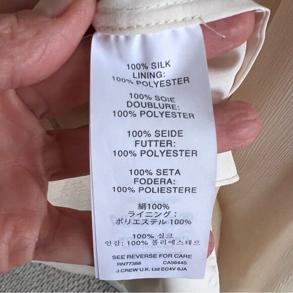 J Crew Bridesmaid Dress Heidi Silk Chiffon Ivory Champagne Size 10 Tall NEW - Picture 5 of 14